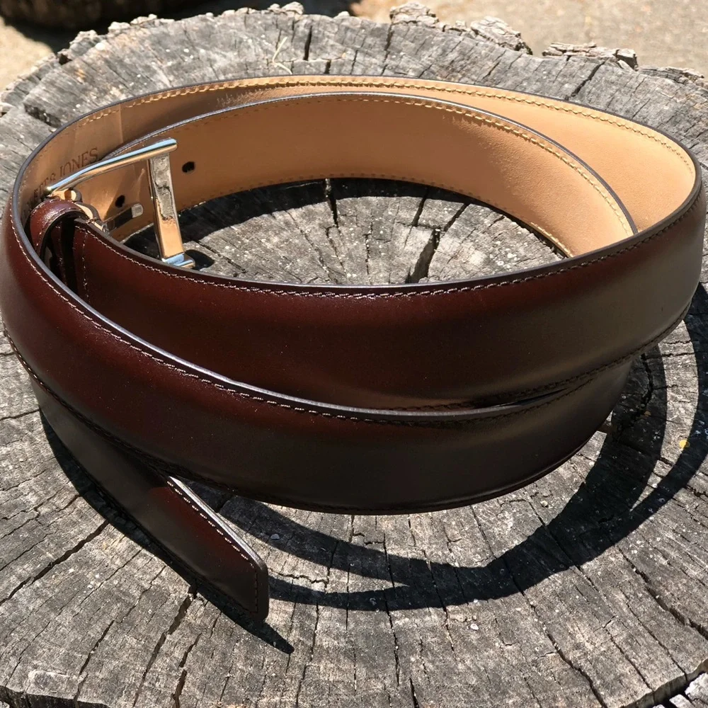 Men's Polished Brown Leather Belt - Classic Everyday Style NWOT